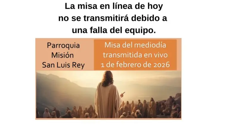 La misa en línea de hoy no se transmitirá debido a una falla del equipo.