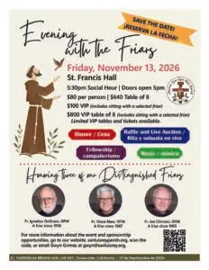 Evening with the Friars 2026 Flier