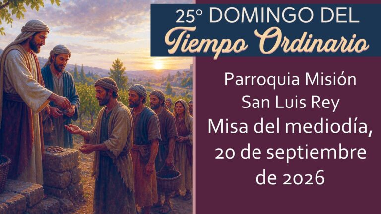 Misa transmitida en vivo el 20 de septiembre de 2026
