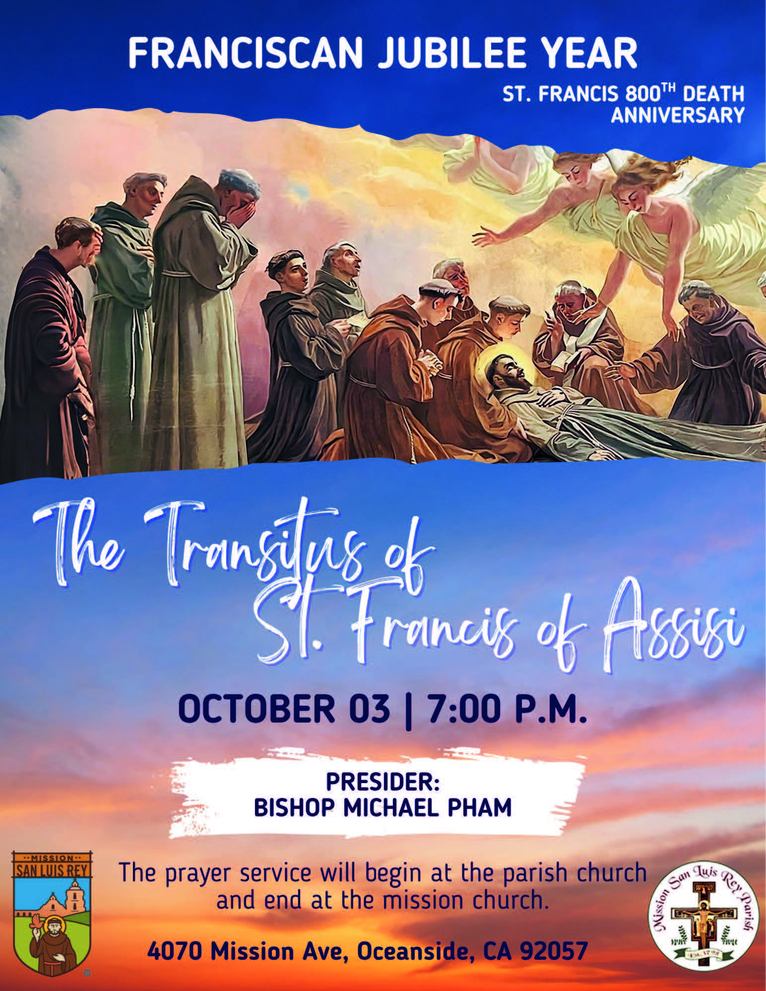 You're invited to Celebrate Transitus